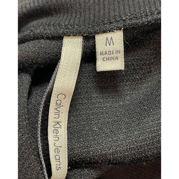 3-FOR-$30 Calvin Klein Sz M Zip-Up Moto Bomber Jacket Faux Leather & Tweed New - Picture 9 of 10